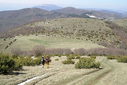 Wandelen achter Trevi op de Monte Brunette